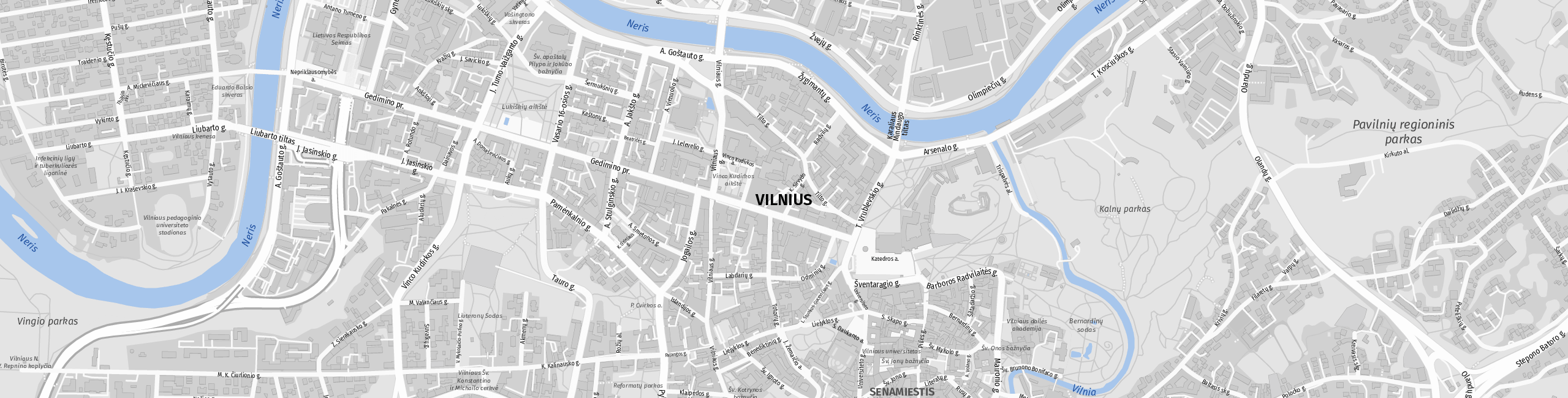 Stadtplan Vilnius zum Downloaden.