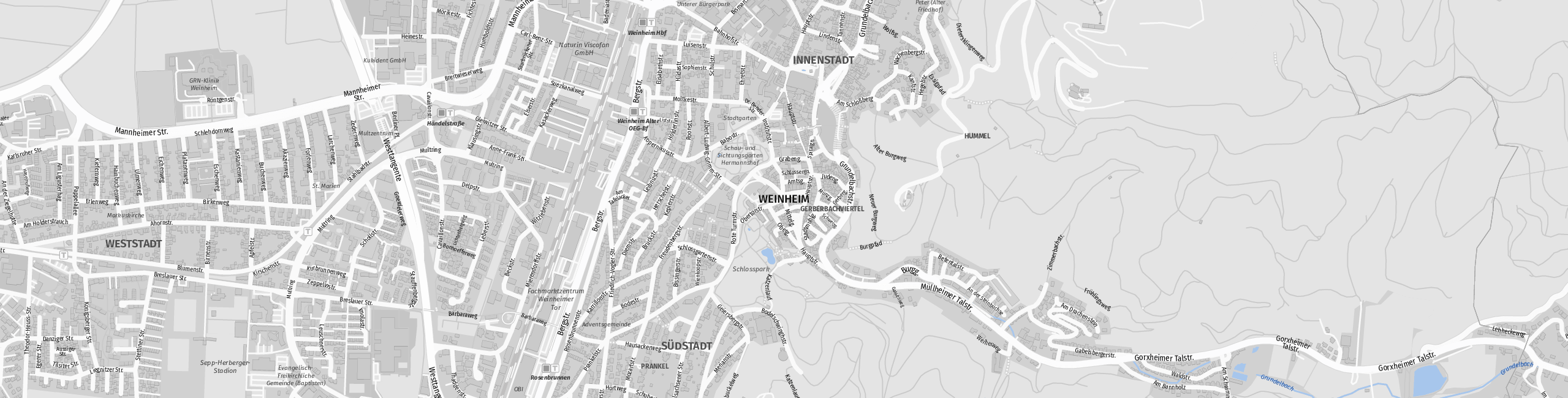 Stadtplan Weinheim zum Downloaden.