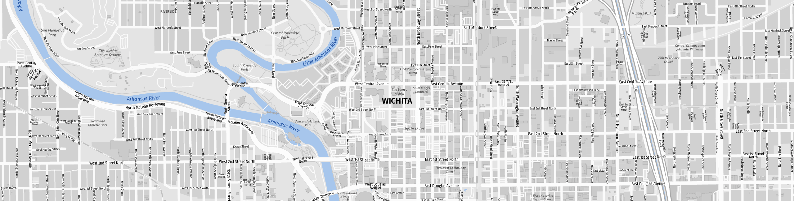 Stadtplan Wichita zum Downloaden.