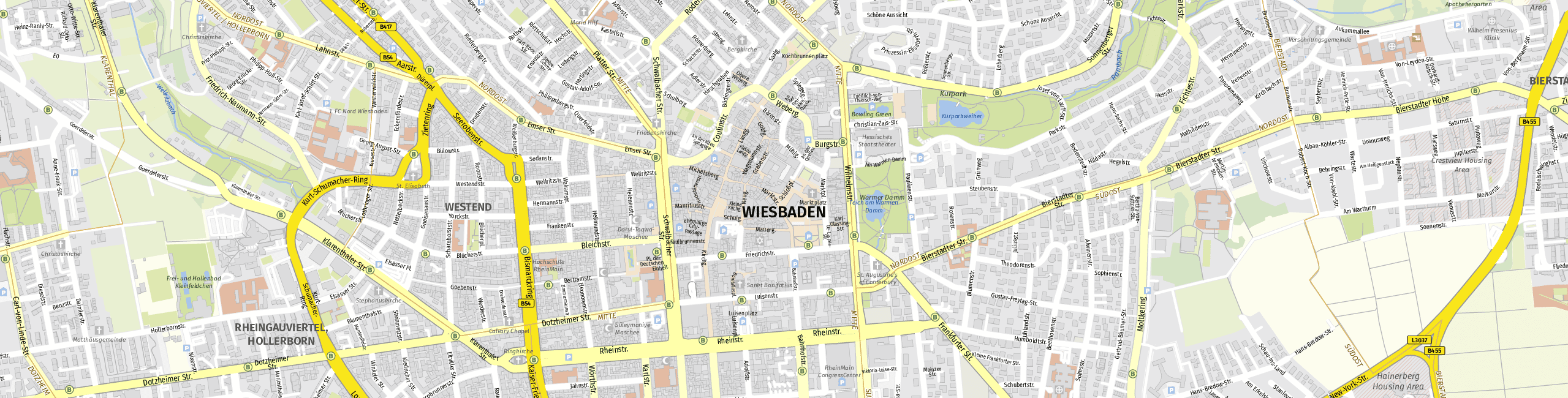 Stadtplan Wiesbaden zum Downloaden.