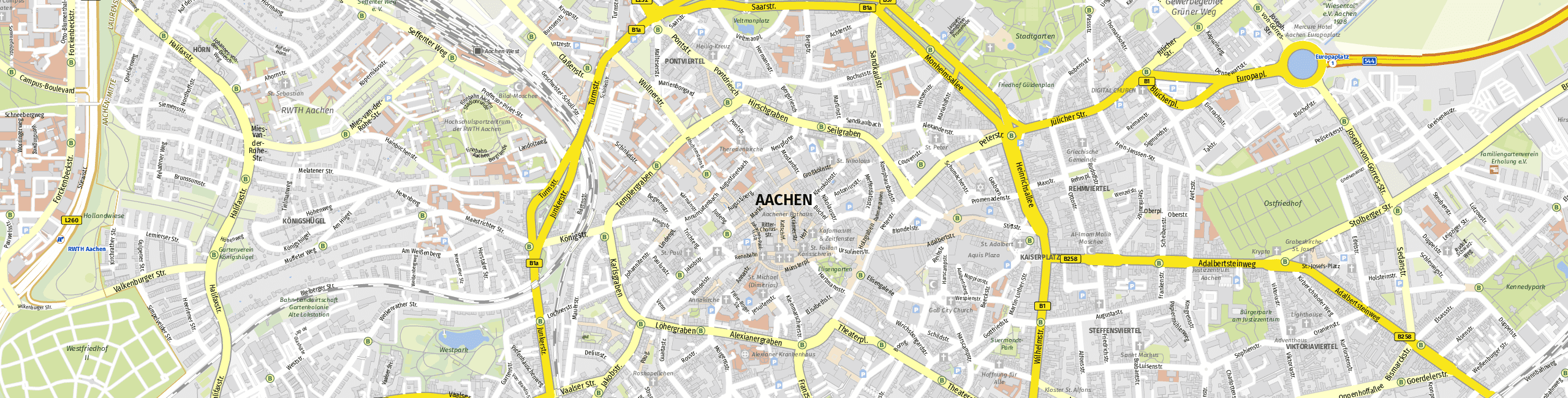 Stadtplan Aachen zum Downloaden.