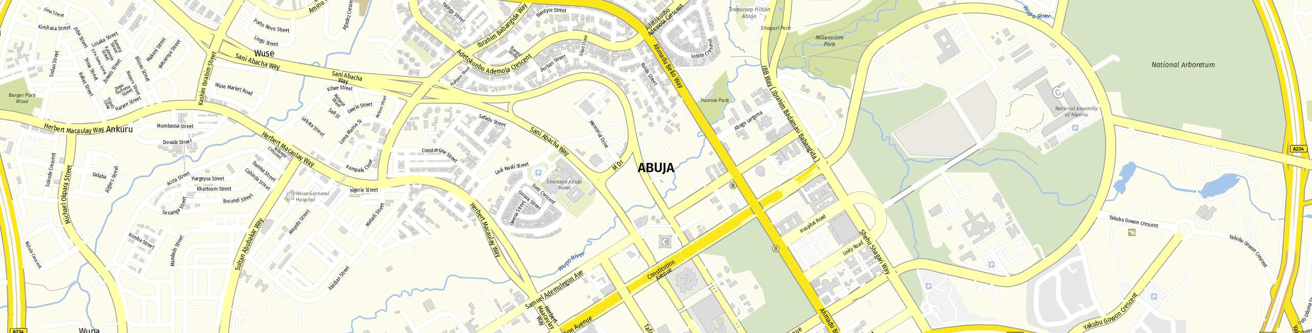 Stadtplan Abuja zum Downloaden.