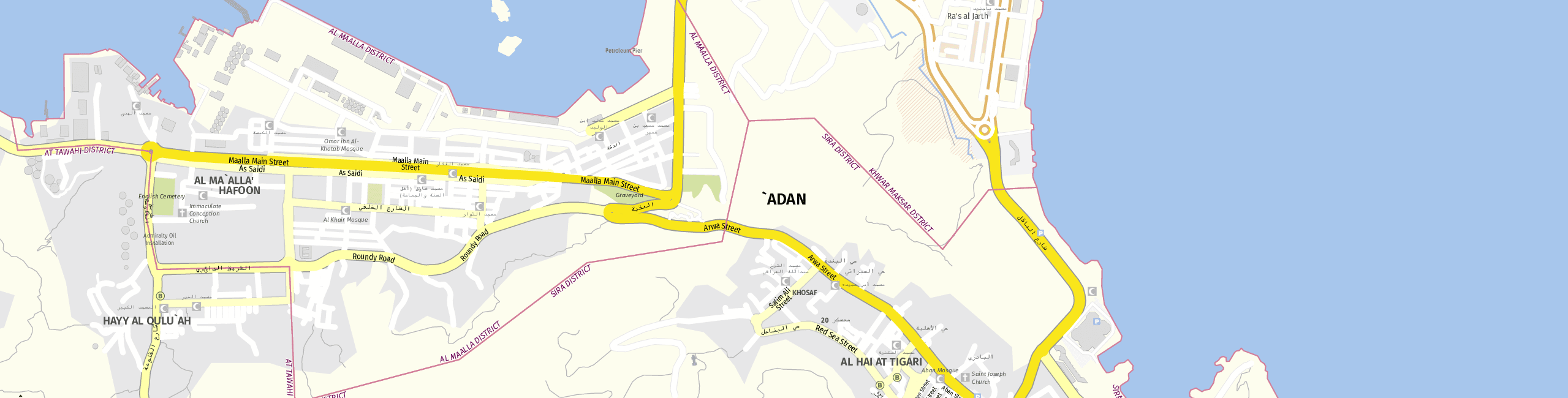Stadtplan Aden zum Downloaden.