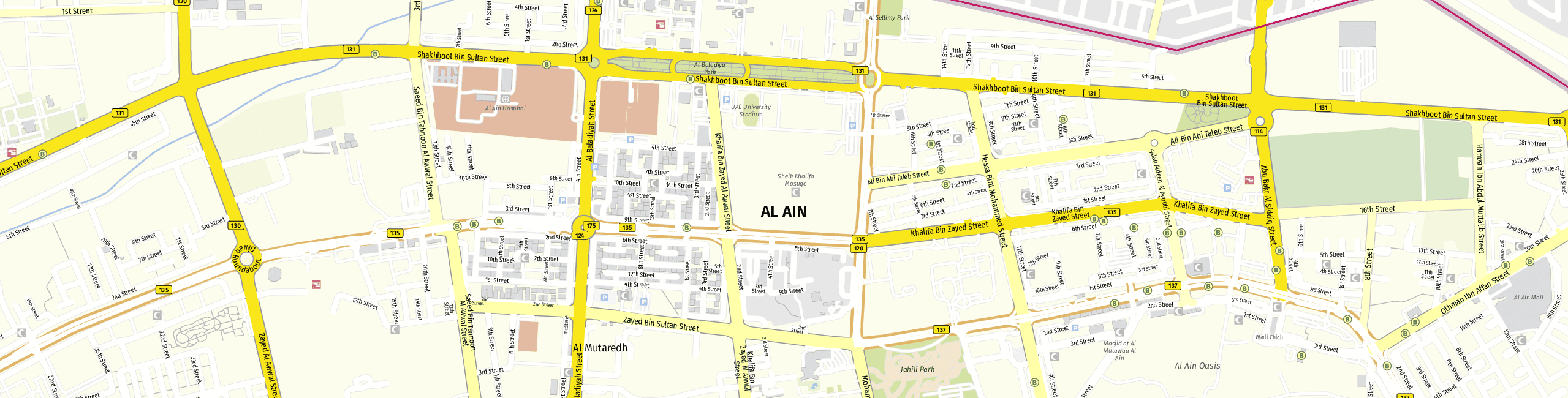 Stadtplan al-Ain zum Downloaden.