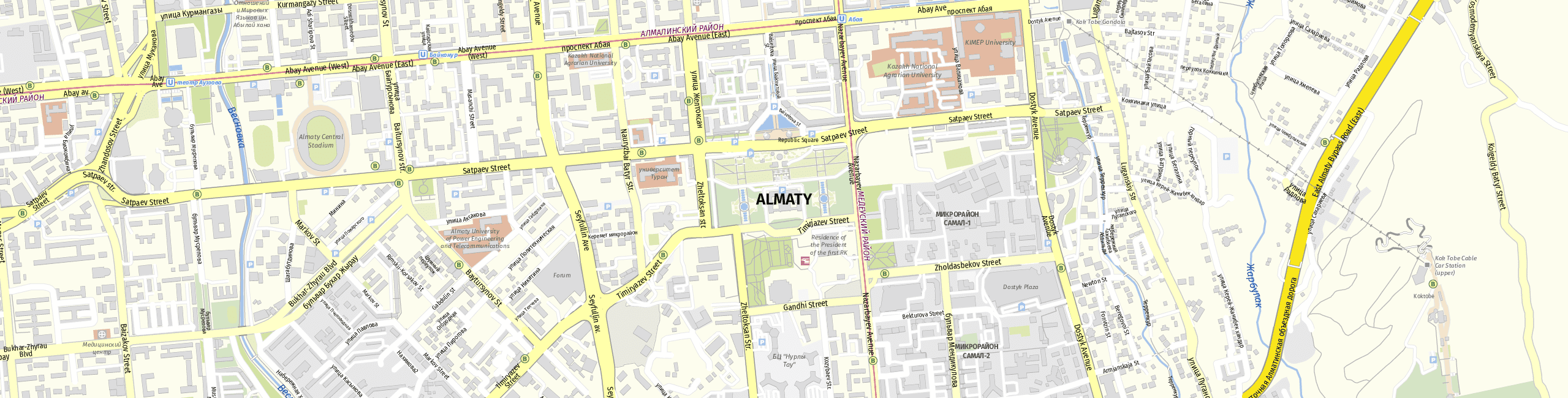 Stadtplan Almaty zum Downloaden.