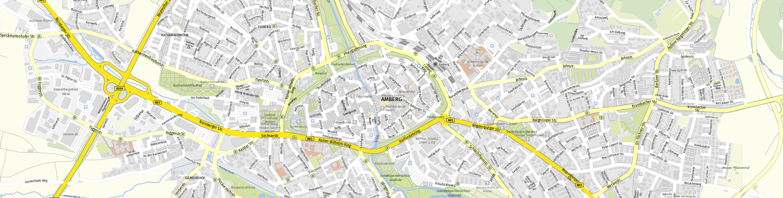 Stadtplan Amberg zum Downloaden.