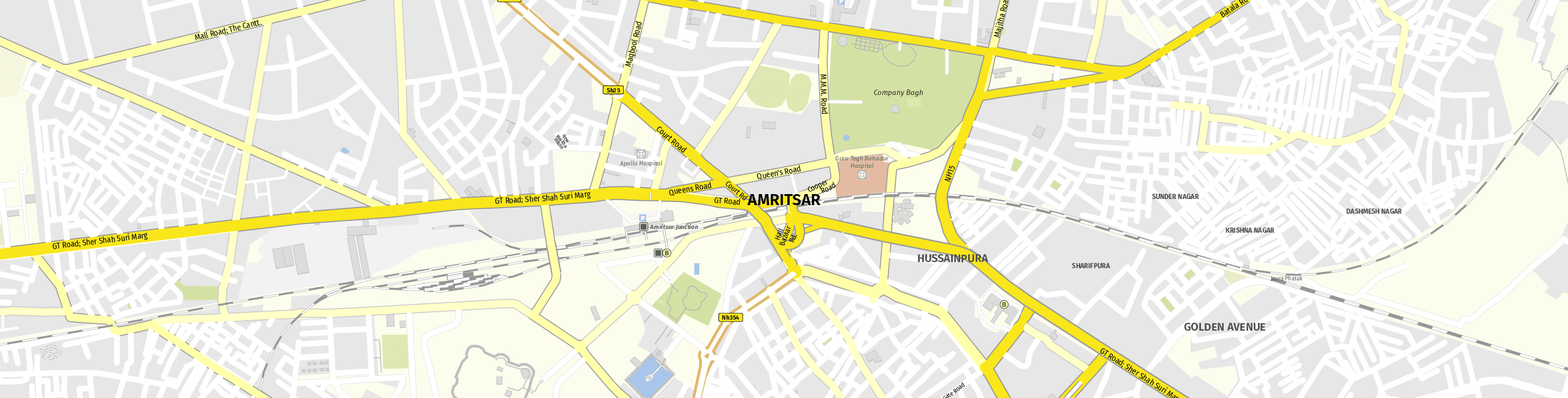 Stadtplan Amritsar zum Downloaden.