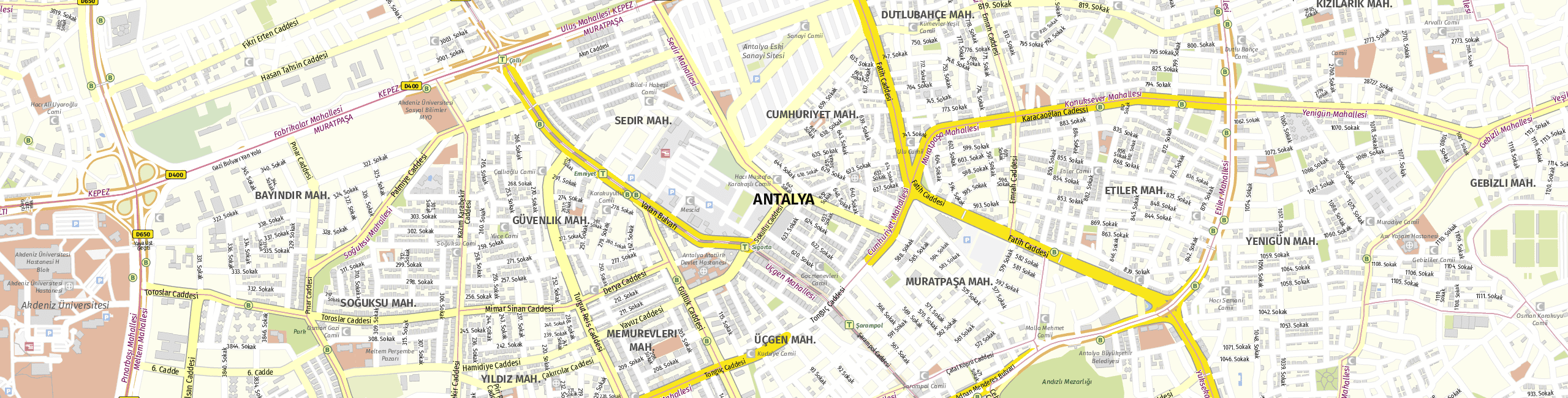 Stadtplan Antalya zum Downloaden.
