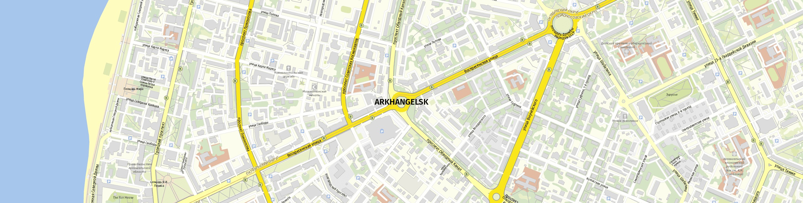 Stadtplan Archangelsk zum Downloaden.