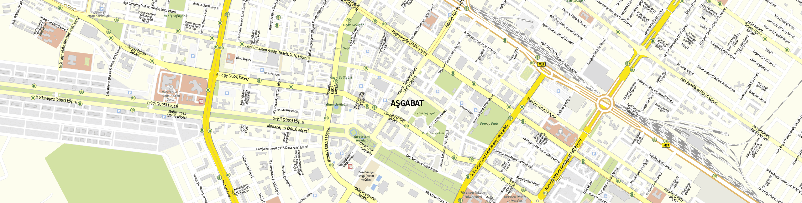 Stadtplan Ashgabat zum Downloaden.