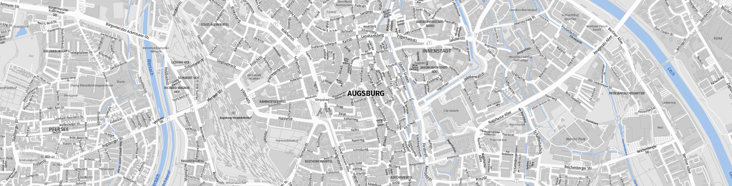 Stadtplan Augsburg zum Downloaden.
