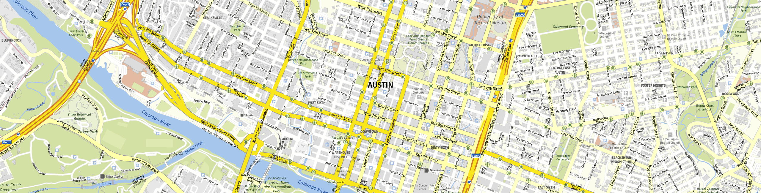 Stadtplan Austin zum Downloaden.