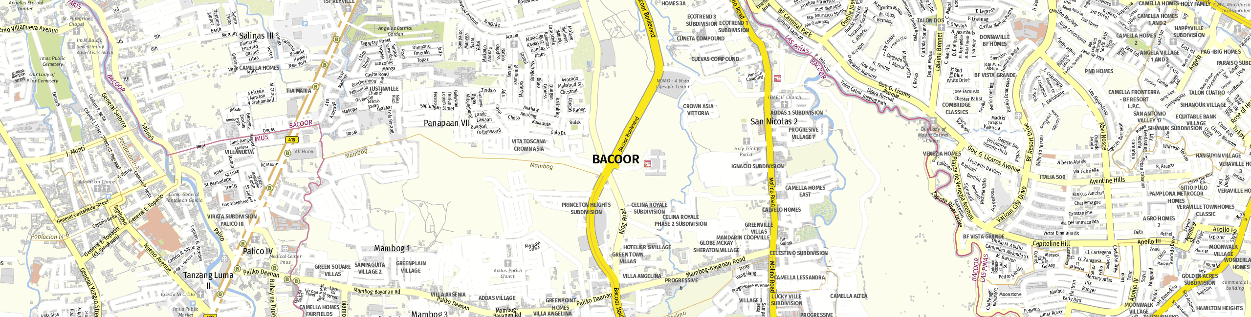 Stadtplan Bacoor zum Downloaden.