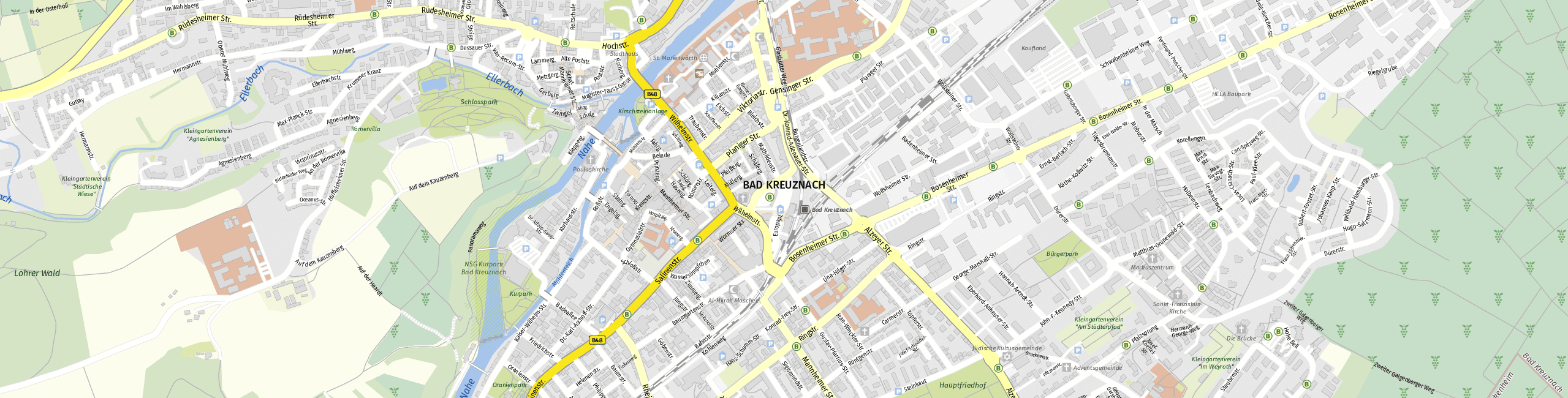 Stadtplan Bad Kreuznach zum Downloaden.