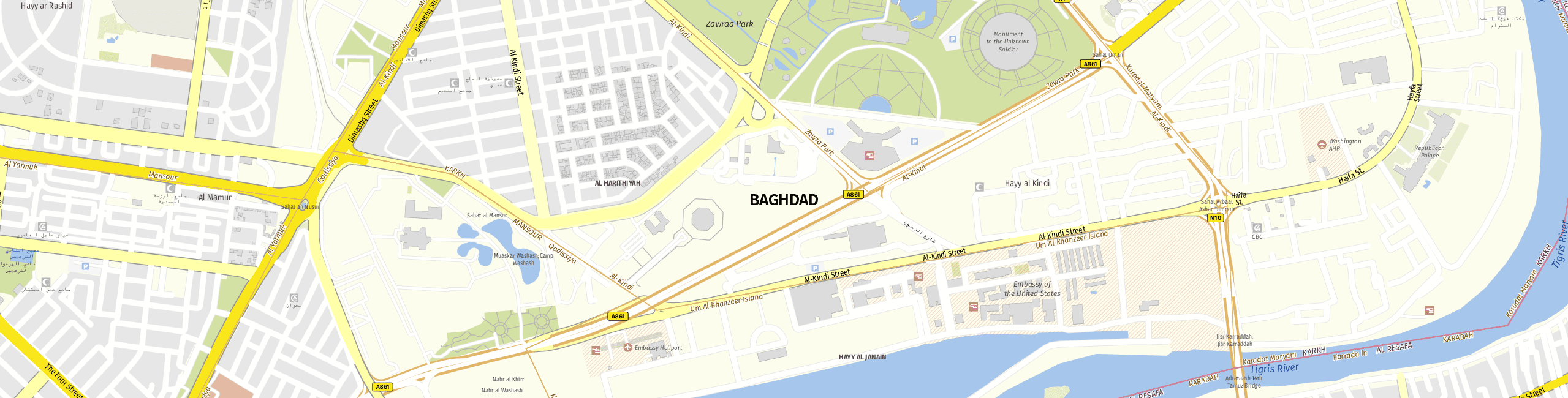 Stadtplan Bagdad zum Downloaden.