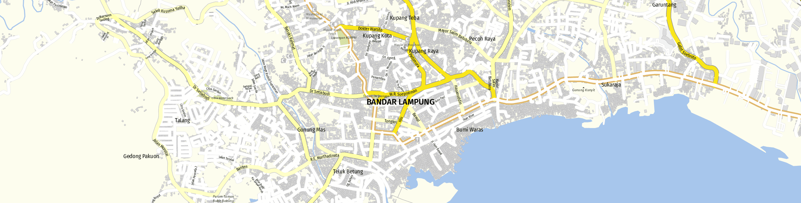 Stadtplan Bandar Lampung zum Downloaden.