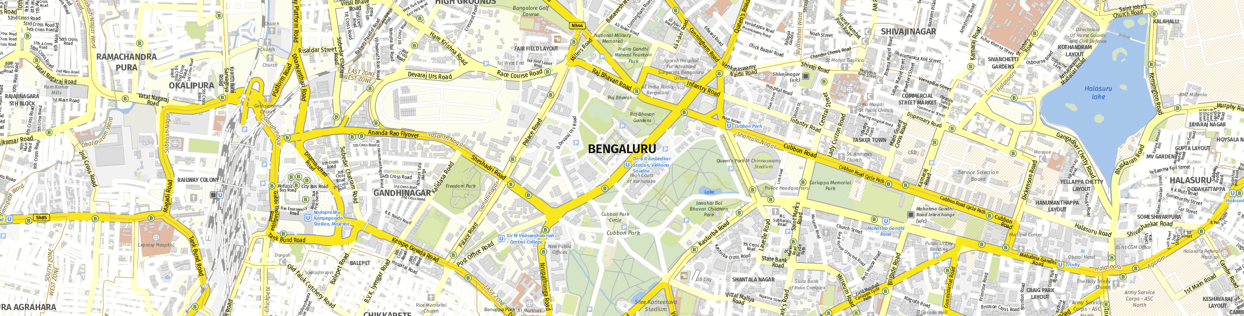 Stadtplan Bangalore zum Downloaden.