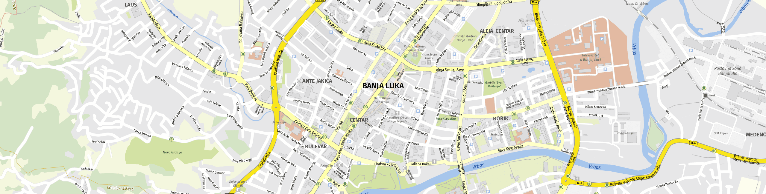 Stadtplan Banja Luka zum Downloaden.