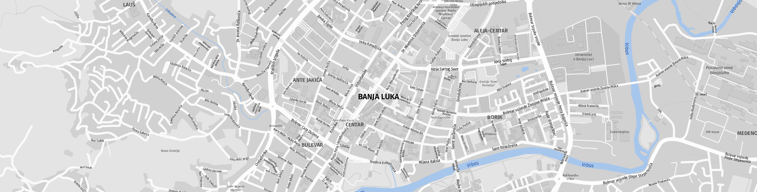 Stadtplan Banja Luka zum Downloaden.