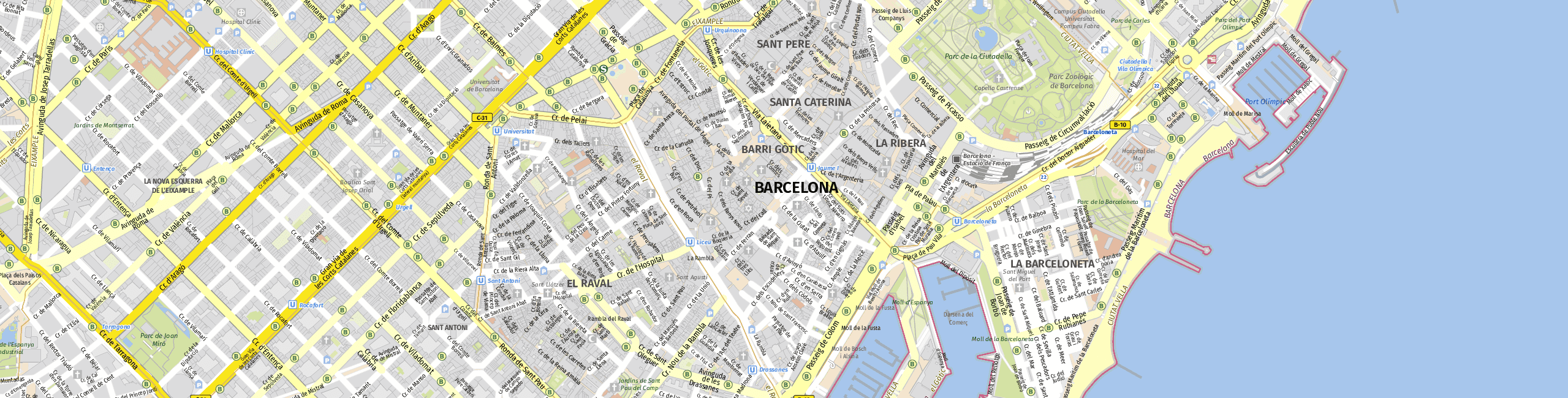 Stadtplan Barcelona zum Downloaden.