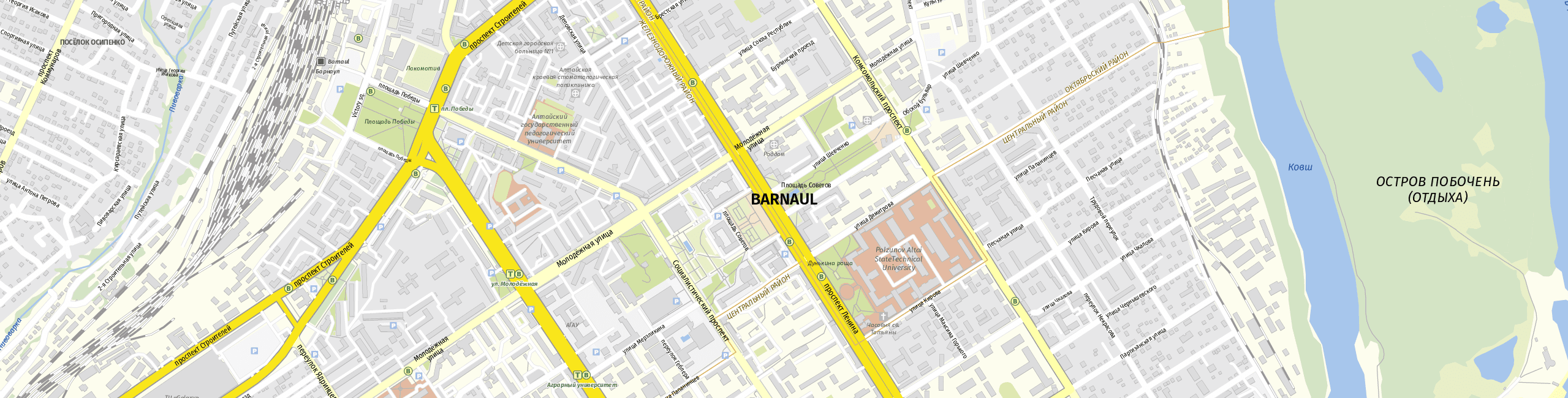 Stadtplan Barnaul zum Downloaden.