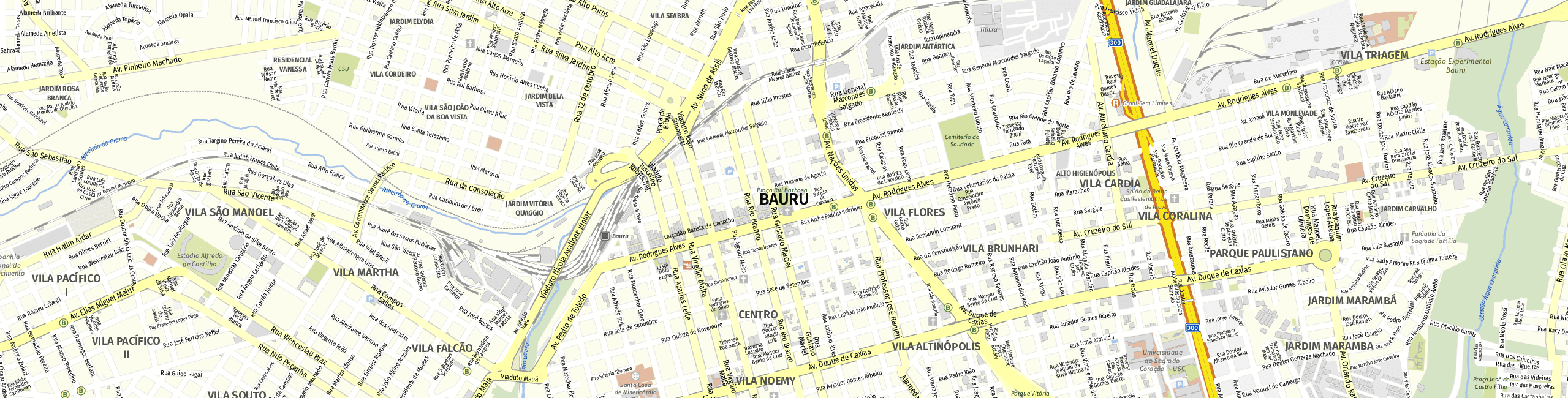 Stadtplan Bauru zum Downloaden.