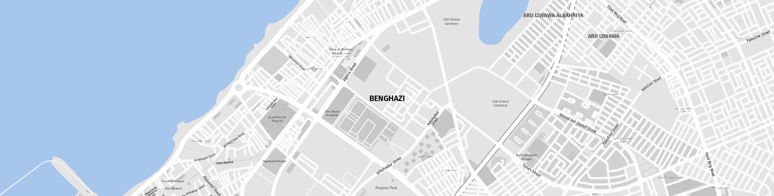 Stadtplan Bengasi zum Downloaden.