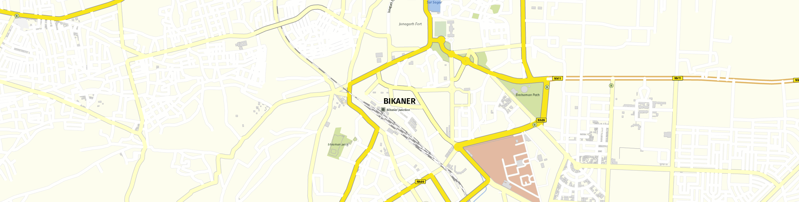 Stadtplan Bikaner zum Downloaden.