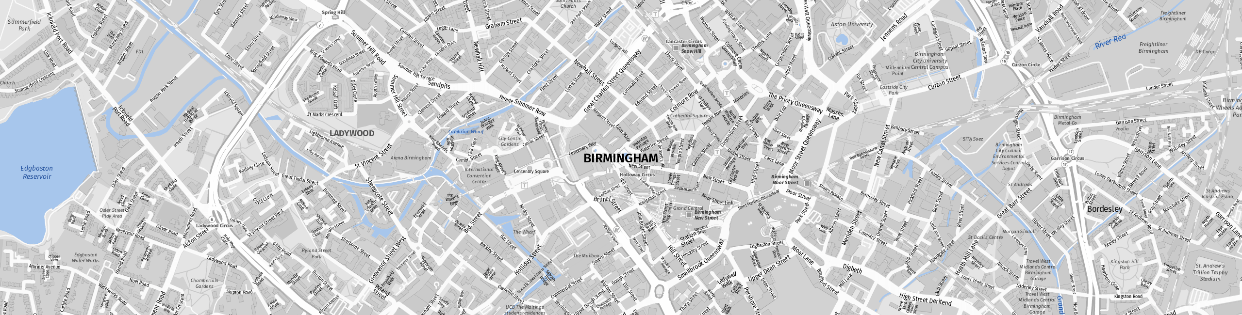 Stadtplan Birmingham zum Downloaden.