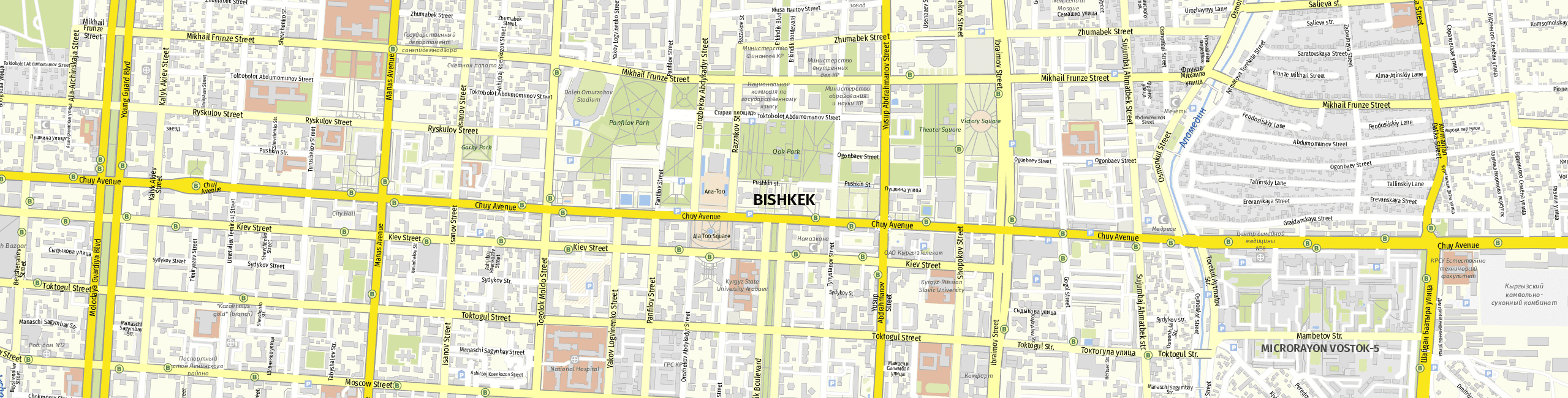 Stadtplan Bishkek zum Downloaden.