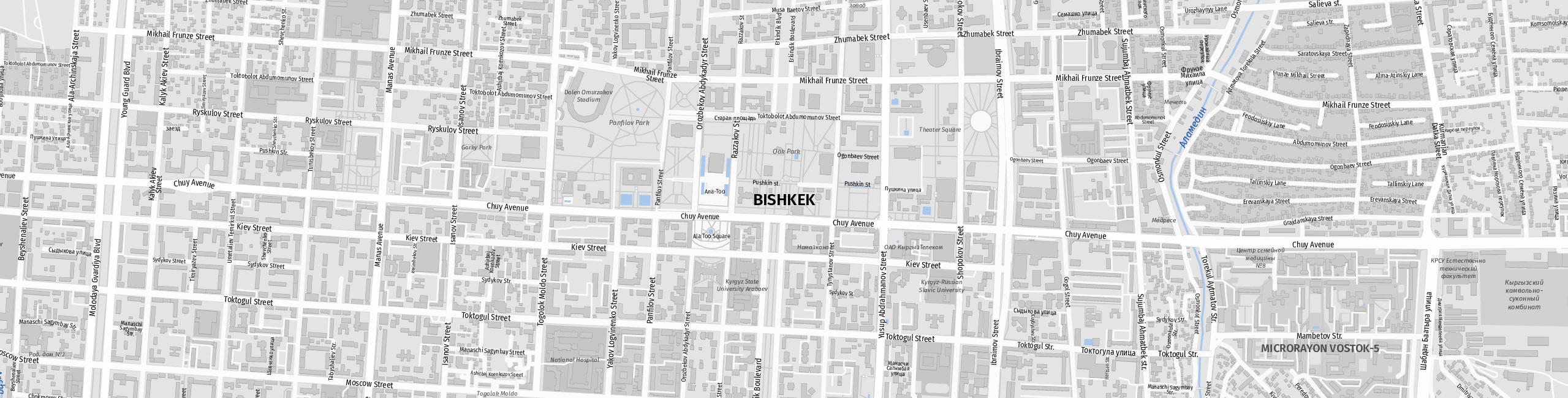 Stadtplan Bishkek zum Downloaden.