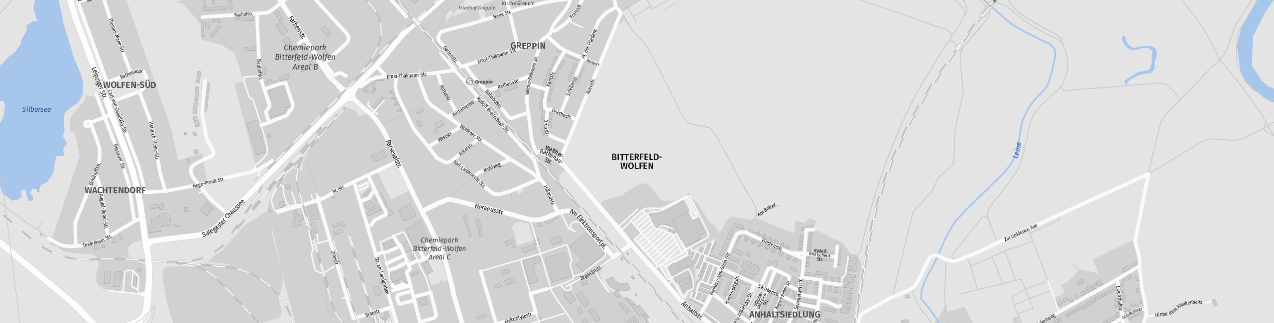 Stadtplan Bitterfeld-Wolfen zum Downloaden.