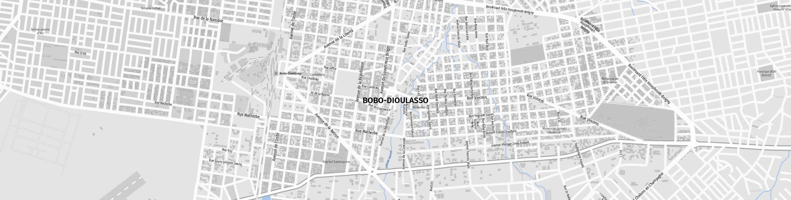 Stadtplan Bobo-Dioulasso zum Downloaden.