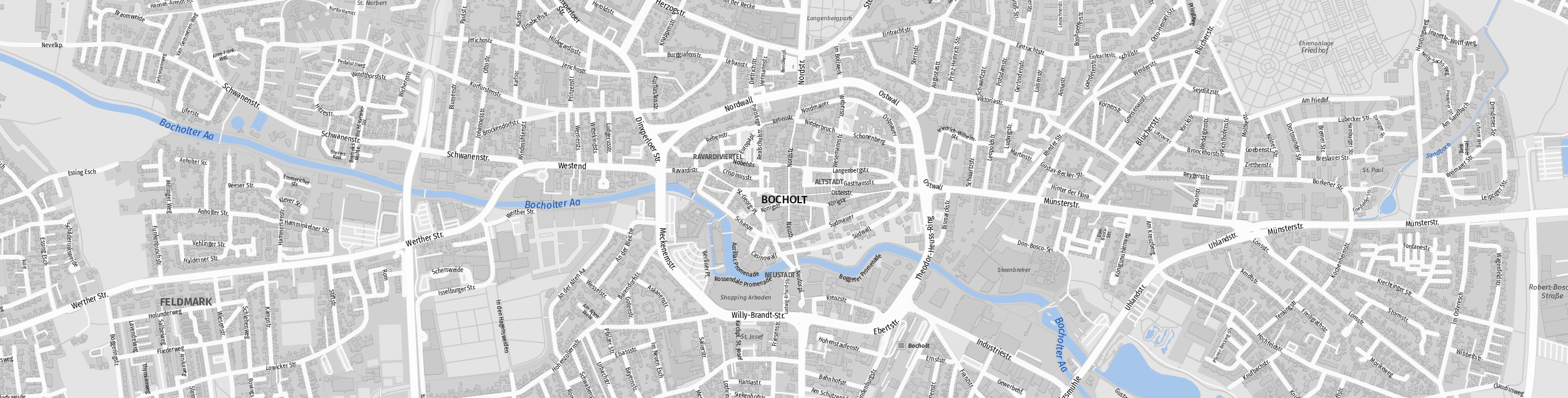 Stadtplan Bocholt zum Downloaden.