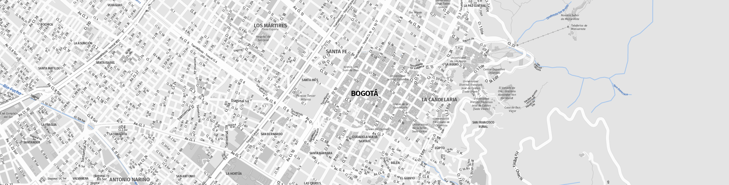 Stadtplan Bogotá zum Downloaden.