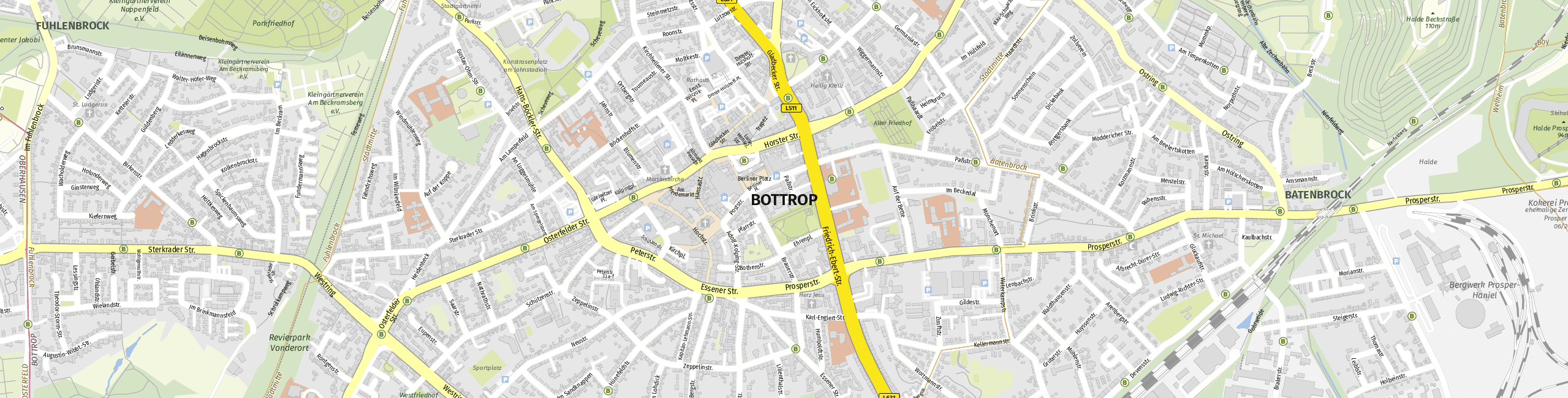 Stadtplan Bottrop zum Downloaden.