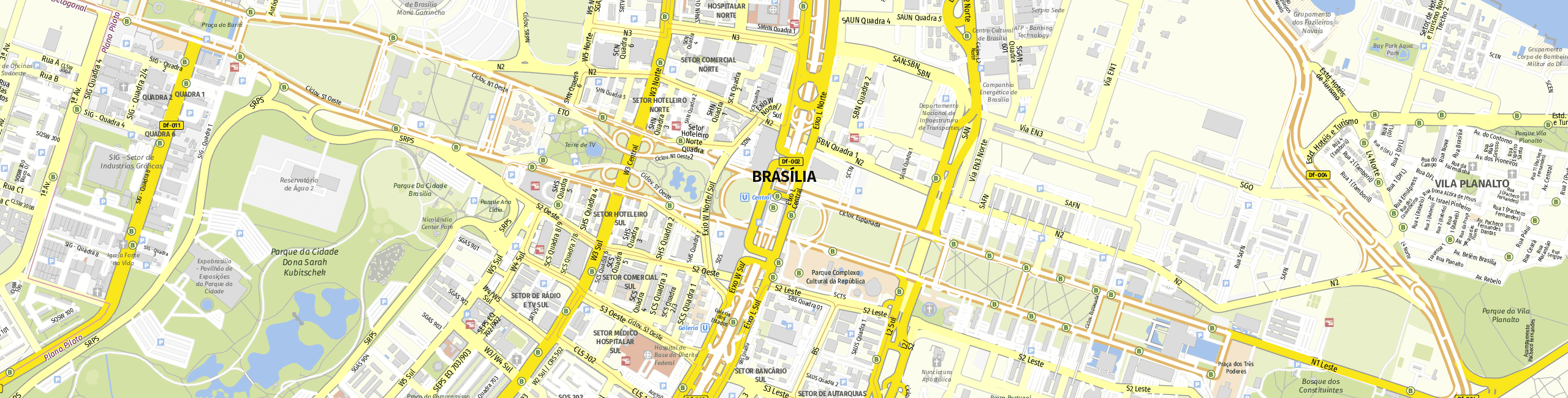 Stadtplan Brasília zum Downloaden.