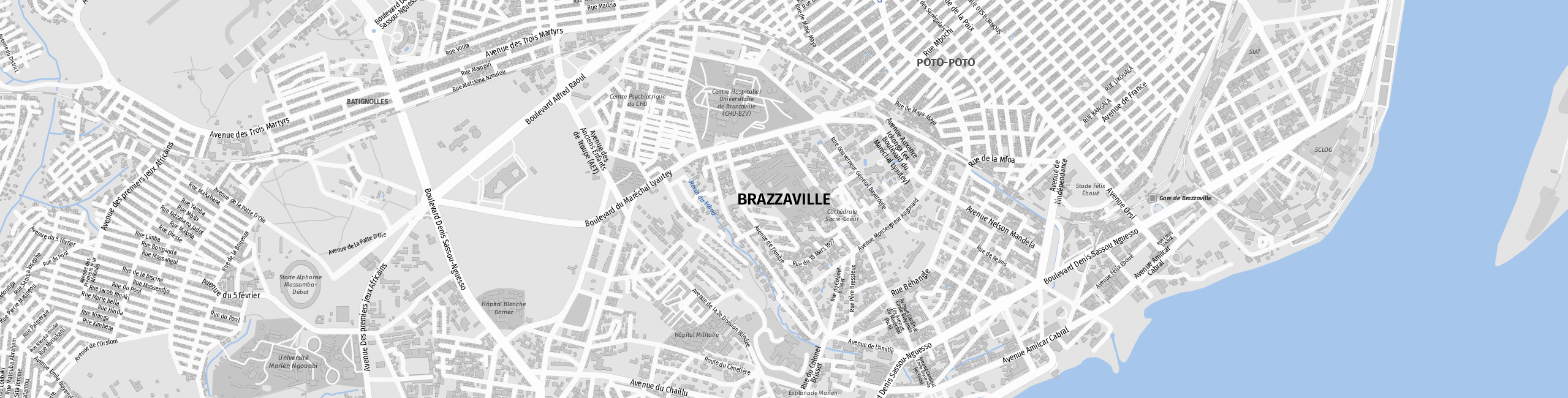 Stadtplan Brazzaville zum Downloaden.