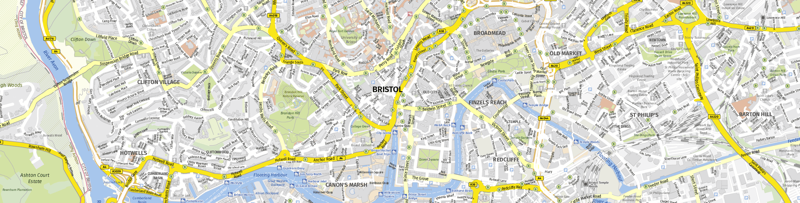 Stadtplan Bristol zum Downloaden.