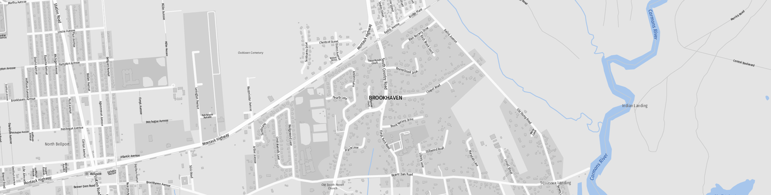 Stadtplan Brookhaven zum Downloaden.