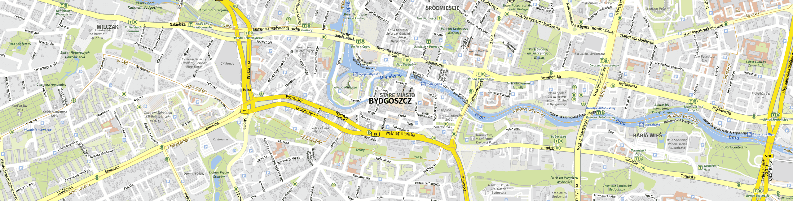 Stadtplan Bydgoszcz zum Downloaden.