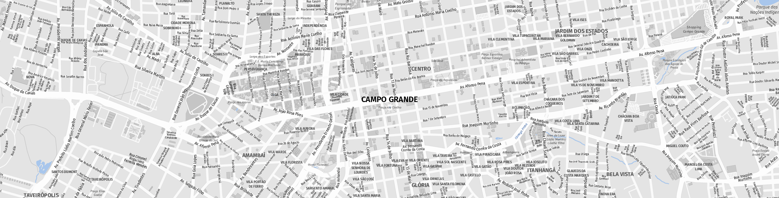 Stadtplan Campo Grande zum Downloaden.