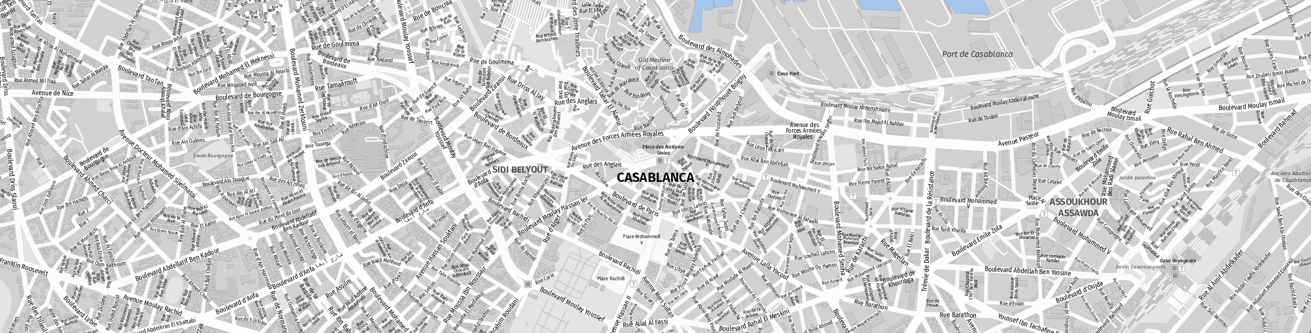 Stadtplan Casablanca zum Downloaden.
