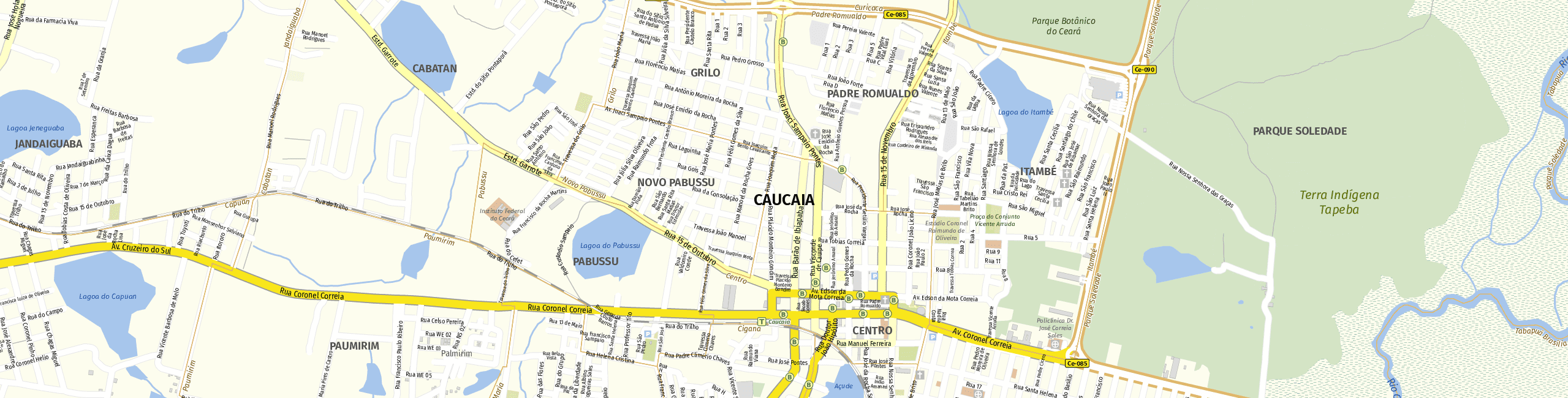 Stadtplan Caucaia zum Downloaden.