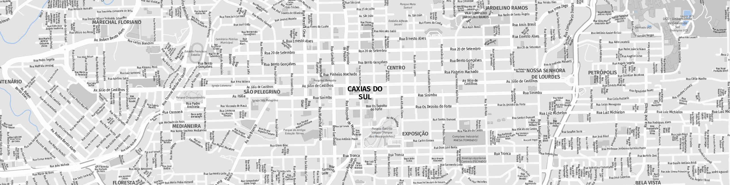 Stadtplan Caxias do Sul zum Downloaden.
