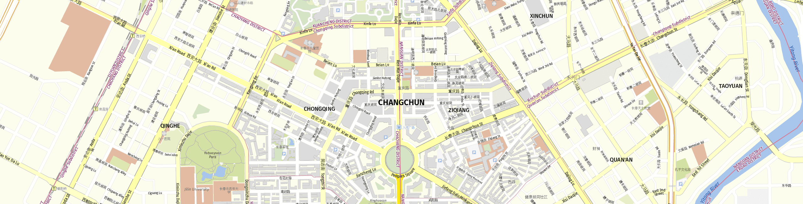 Stadtplan Changchun zum Downloaden.