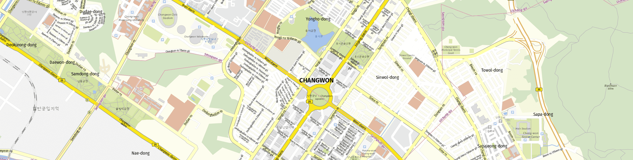 Stadtplan Changwon zum Downloaden.