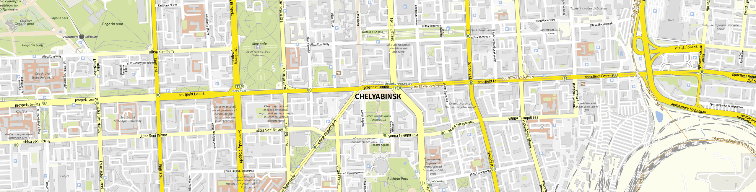 Stadtplan Chelyabinsk zum Downloaden.