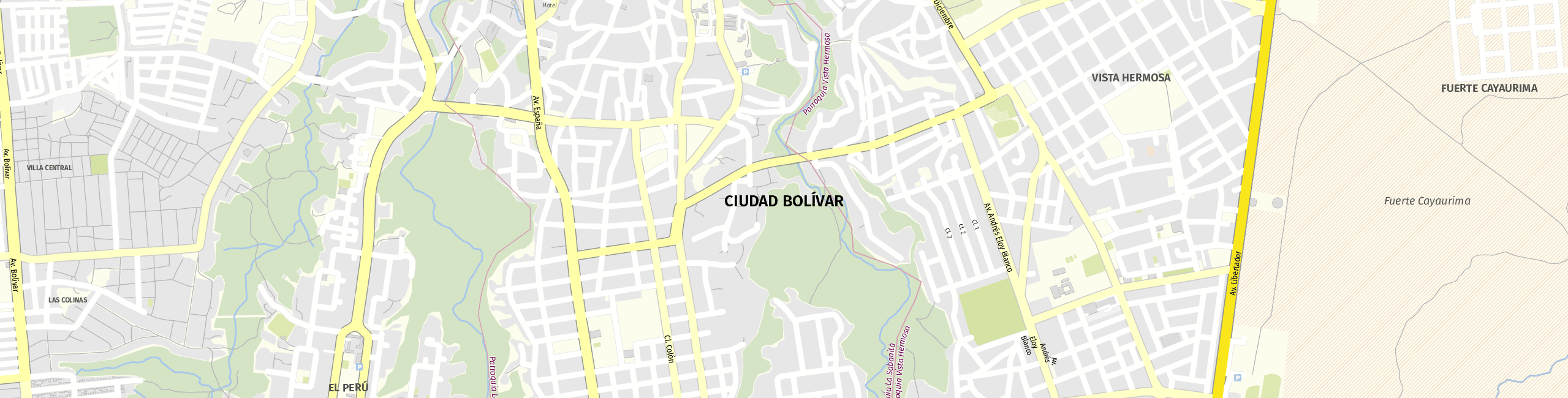 Stadtplan Ciudad Bolívar zum Downloaden.