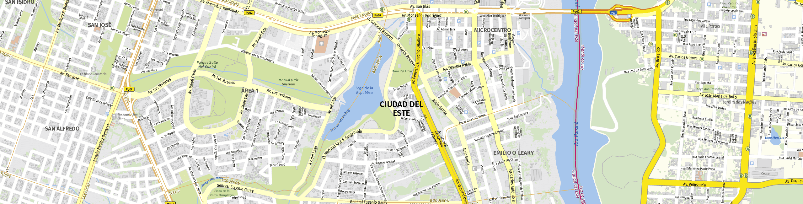 Stadtplan Ciudad del Este zum Downloaden.